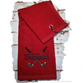Rot Golfhandtuch mit Namen